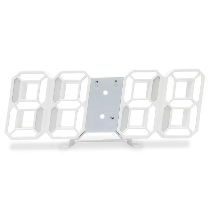 RELOJ DIGITAL LED 3D MODERNO CON ALARMA Y BRILLO AJUSTABLE