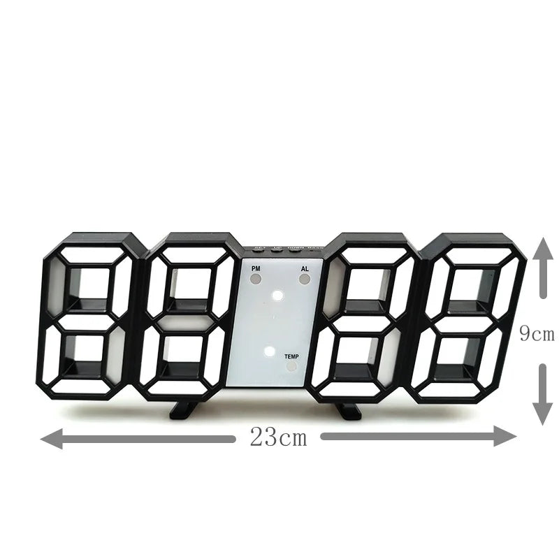 RELOJ DIGITAL LED 3D MODERNO CON ALARMA Y BRILLO AJUSTABLE