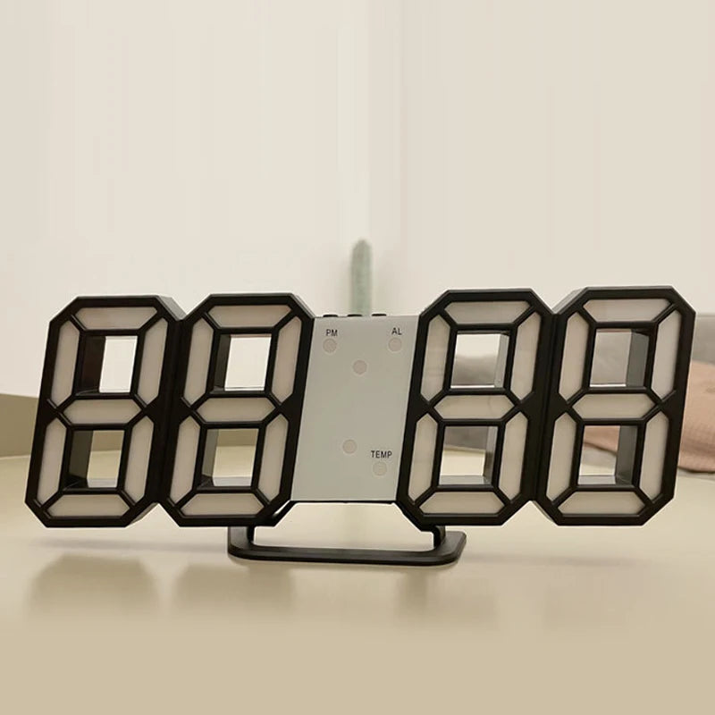 RELOJ DIGITAL LED 3D MODERNO CON ALARMA Y BRILLO AJUSTABLE